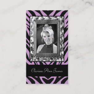 TT-Jewelled Frame Beauty Pageant Card purple