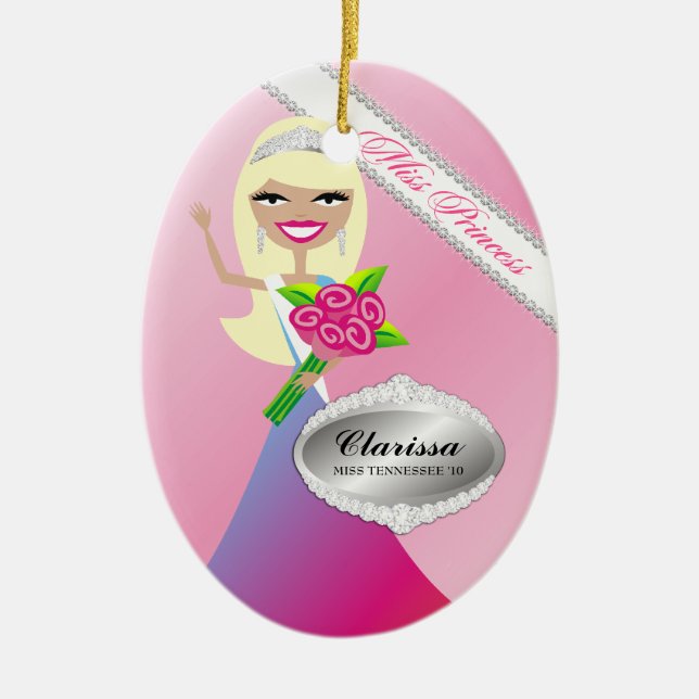 TT-Miss Princess Blonde Custom Photo Ornament (Front)