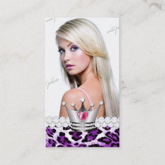 TT-Perfect Princess Purple Leopard Diamonds Business Card