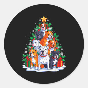 Ttbull Tree Christmas Ttbull Lover Xmas Squad Men Classic Round Sticker