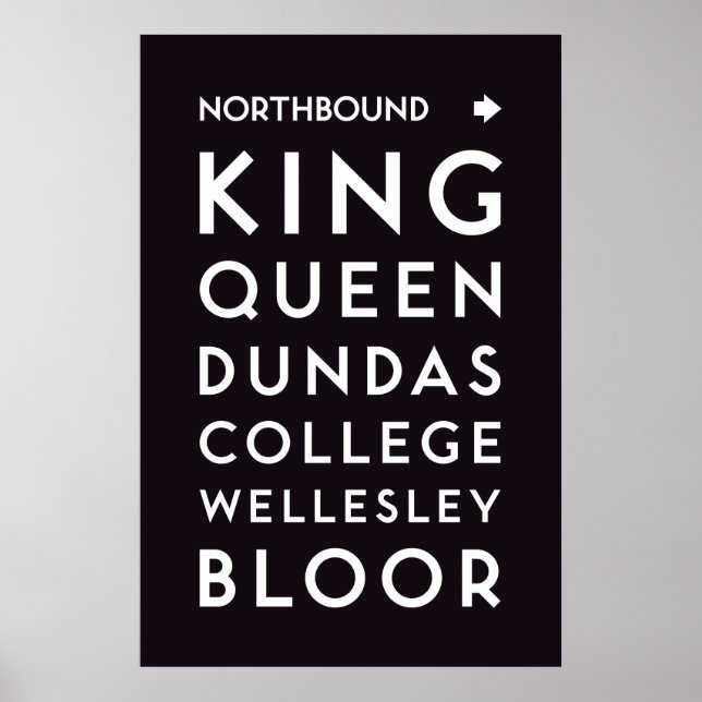 TTC - Northbound Stations Poster (Front)