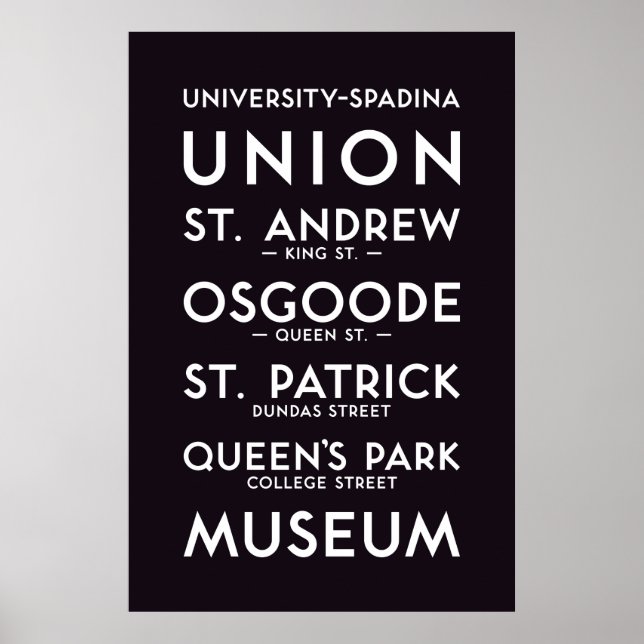 TTC - University-Spadina Poster (Front)