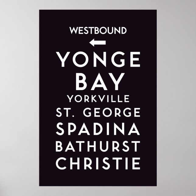 TTC - Westbound Stations Poster (Front)