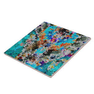 TTEQOTGCubismINV SGDRKDP BLUE Ceramic Tile