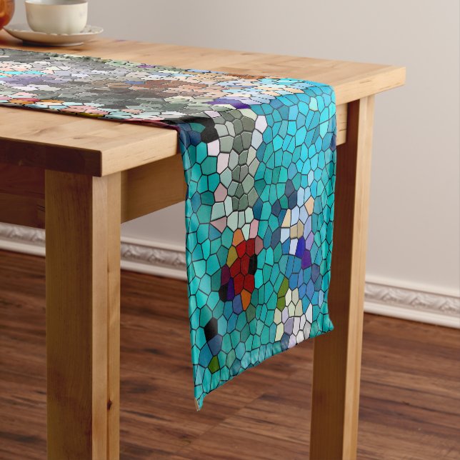 TTEQOTGCubismINV SGDRKDP BLUE Short Table Runner (In Situ)