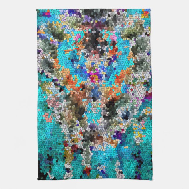 TTEQOTGCubismINV SGDRKDP BLUE Tea Towel (Vertical)