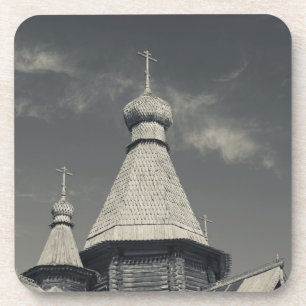 Ttraditional wooden Russian Orthodox church 3 Coaster