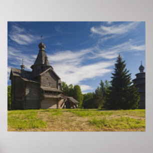 Ttraditional wooden Russian Orthodox church 5 Poster