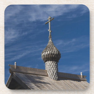 Ttraditional wooden Russian Orthodox church Coaster