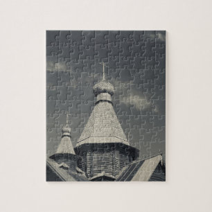 Ttraditional wooden Russian Orthodox church Jigsaw Puzzle