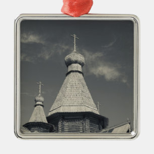 Ttraditional wooden Russian Orthodox church Metal Ornament