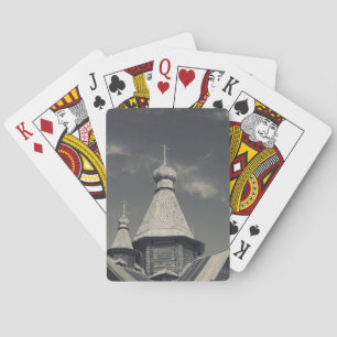 Ttraditional wooden Russian Orthodox church Playing Cards