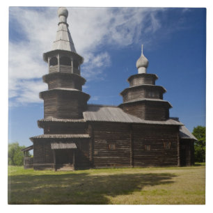 Ttraditional wooden Russian Orthodox church Tile