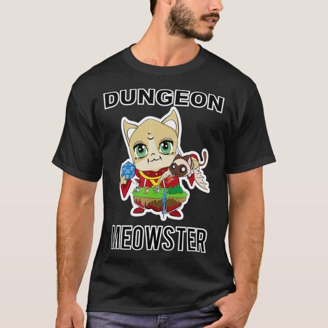 TTRPG Dungeon Meowster T-Shirt (Front)