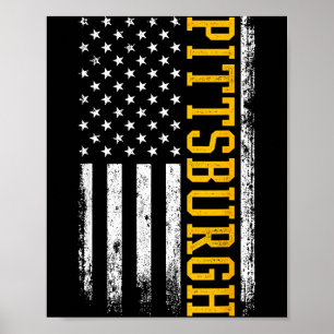 Ttsburgh Usa Flag Patriotic American From Ttsburgh Poster