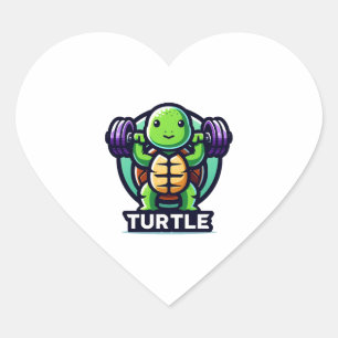 Tturtle squats funny heart sticker