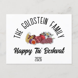Tu beshvat Jewish Holiday Personalised Family Name Postcard