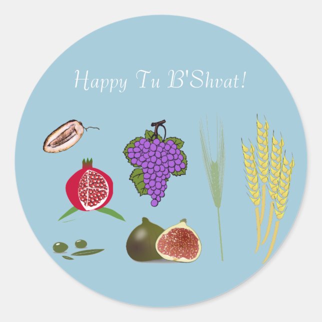 Tu Bishvat - 7 minim Classic Round Sticker (Front)