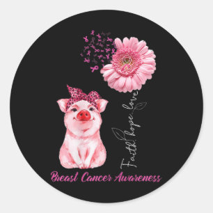 Tu Breast Cancer Awareness Costume Daisy Ribbon Pi Classic Round Sticker