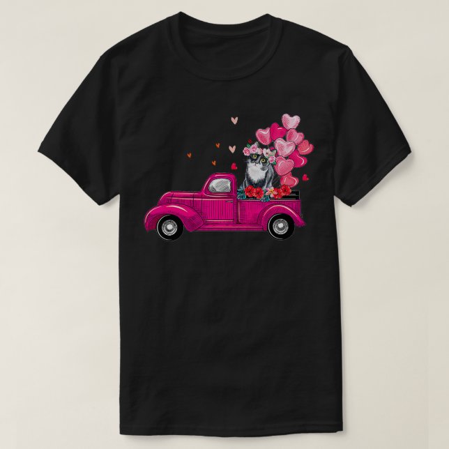 Tu Cute Truck Cat Valentines Day Costume Boy Girl  T-Shirt (Design Front)