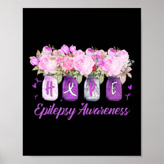 Tu Epilepsy Awareness Month Costume Flower Ribbon  Poster