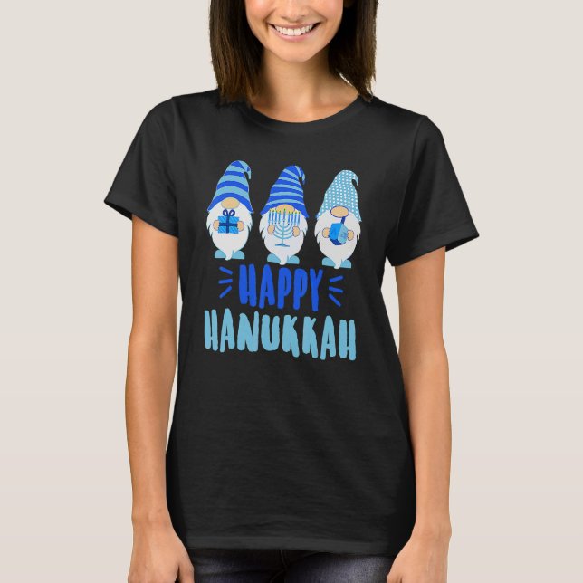 Tu Happy Hanukkah 2022 Gnome Menorah Dreidel Costu T-Shirt (Front)