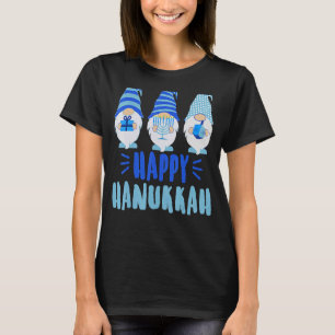 Tu Happy Hanukkah 2022 Gnome Menorah Dreidel Costu T-Shirt