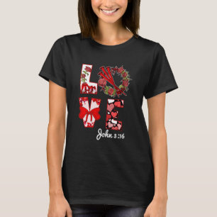 Tu Love Christian Bible John 316 Floral Crown Cost T-Shirt