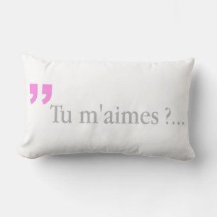 Tu m'aimes ? Lovers Query 2sided B W Lumbar P Lumbar Cushion