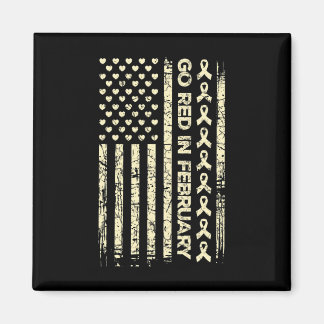 Tu Red Ribbon Heart Disease Awareness Gift America Magnet