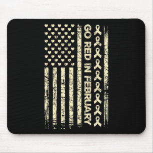 Tu Red Ribbon Heart Disease Awareness Gift America Mouse Pad