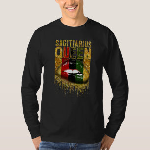 Tu Sagittarius Birthday Lips Costume Black Woman T-Shirt