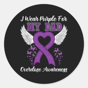 Tu Support Overdose Awareness Month Costume Dad Gi Classic Round Sticker