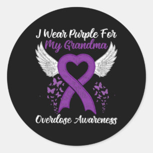 Tu Support Overdose Awareness Month Costume Grandm Classic Round Sticker