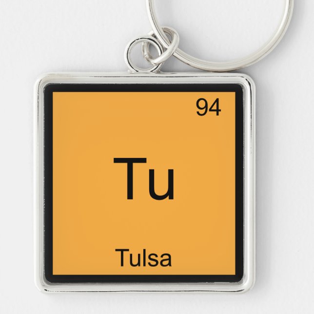 Tu - Tulsa City Chemistry Element Symbol T-Shirt Key Ring (Front)