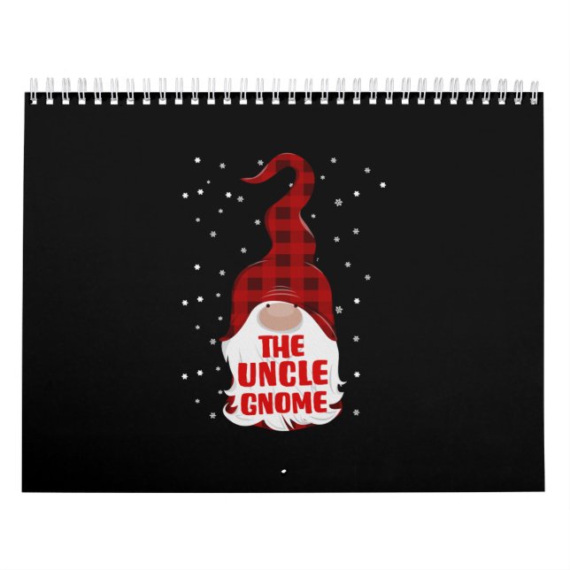 Tu Uncle Gnome Christmas Family Matching Gift Red Calendar (Cover)