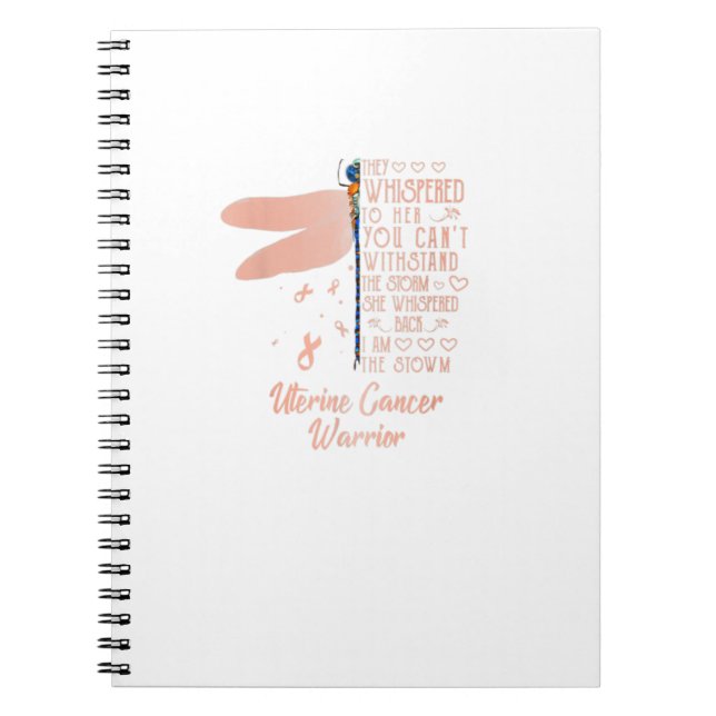 Tu Uterine Cancer Awareness Dragonfly Ribbon Costu Notebook (Front)