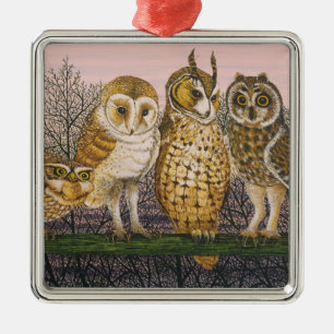 Tu-whit Tu-whooing Metal Ornament