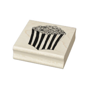 Tub of Popcorn Movie Theatre Carnival Junk Food Rubber Stamp