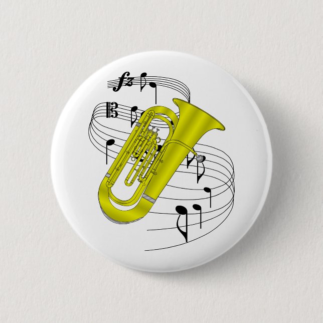 Tuba 6 Cm Round Badge (Front)