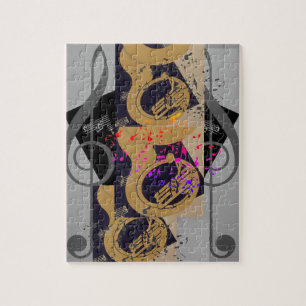 Tuba And Music Notes Jigsaw Puzzle