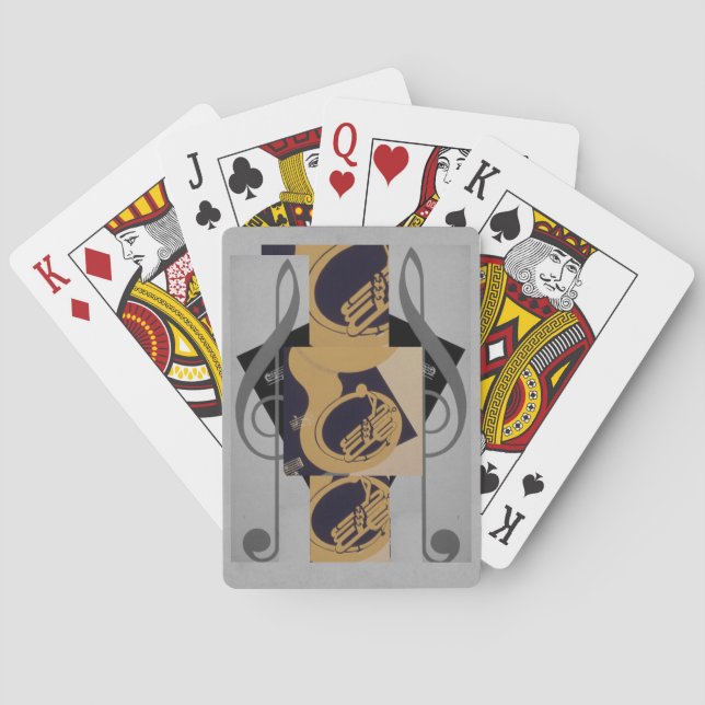Tuba And Music Notes Playing Cards (Back)