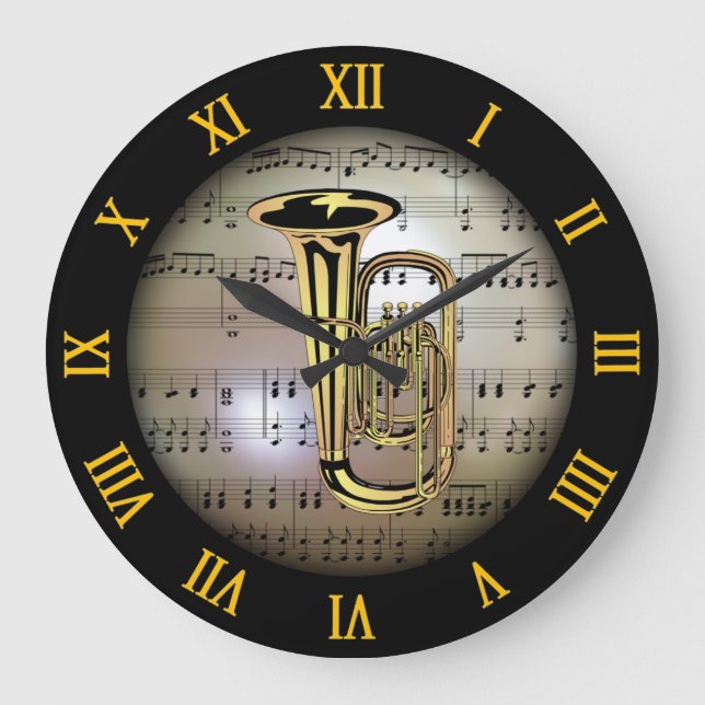 Tuba ~ Background “The Musical Planet” * ~ Large Clock (Front)