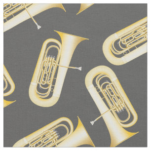 Tuba Band Music Musician Room Decor Grey Fabric