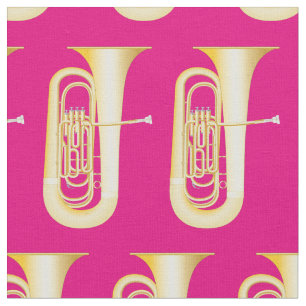 Tuba Band Music Musician Room Decor Pink Fabric