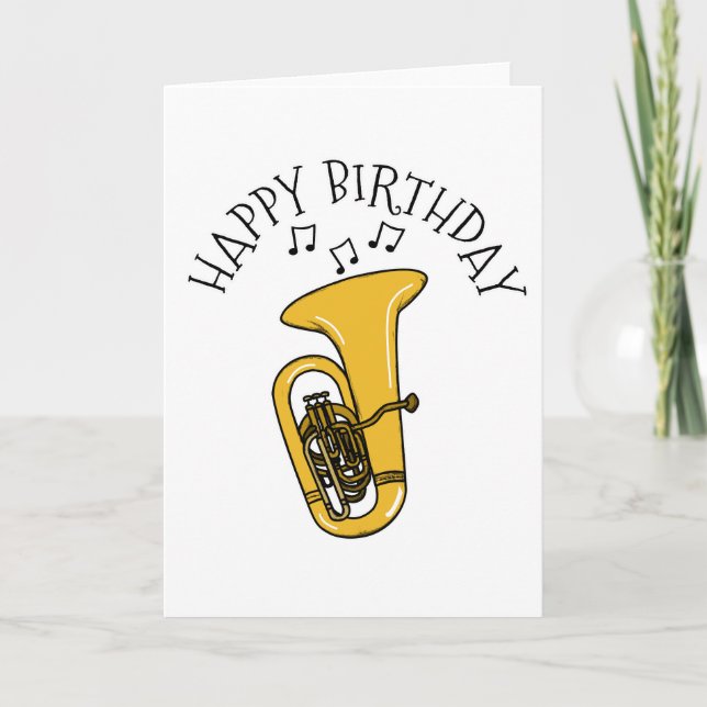 Tuba Birthday Card Tubaist Brass Musician (Front)