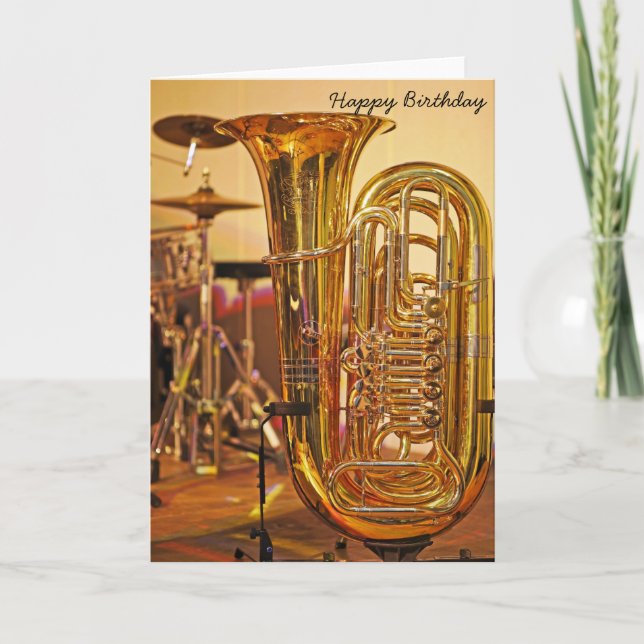 Tuba brass instrument birthday card (Front)