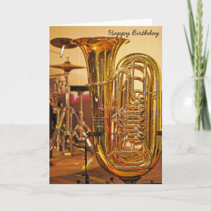 Tuba brass instrument birthday card