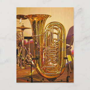Tuba brass instrument postcard