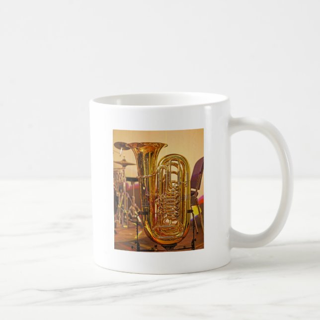 Tuba brass musical instrument coffee mug (Right)